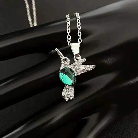 Vintage Crystal Animal Hummingbird Necklaces Fashion Luxury Gold Color Clavicle Chain Birds Necklaces & Pendants with Paper Card