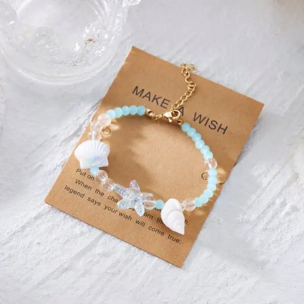 Simple Handmade Braided Shell Bracelets for Women Bohemian Starfish Turtle Adjustable Bracelets Friendship Beach Holiday Jewelry