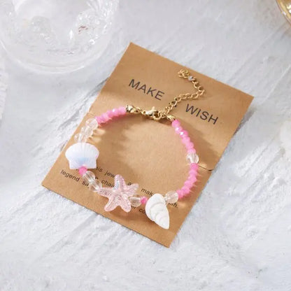 Simple Handmade Braided Shell Bracelets for Women Bohemian Starfish Turtle Adjustable Bracelets Friendship Beach Holiday Jewelry