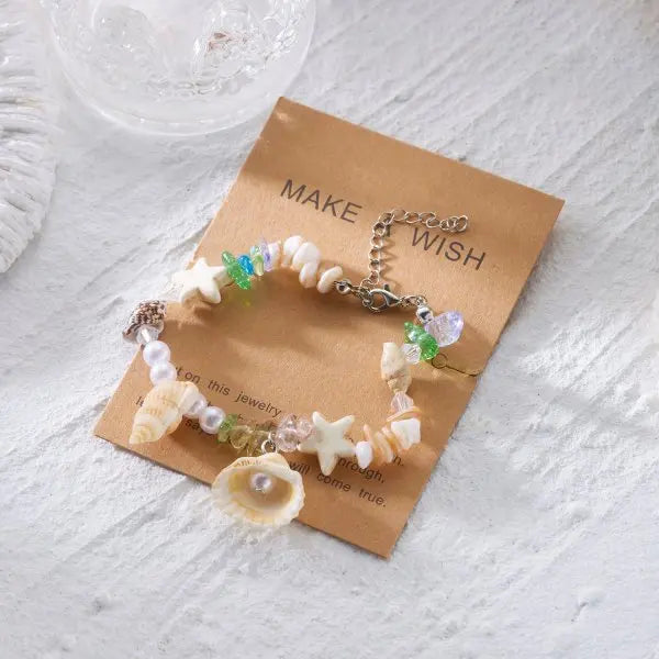 Simple Handmade Braided Shell Bracelets for Women Bohemian Starfish Turtle Adjustable Bracelets Friendship Beach Holiday Jewelry