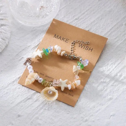 Simple Handmade Braided Shell Bracelets for Women Bohemian Starfish Turtle Adjustable Bracelets Friendship Beach Holiday Jewelry
