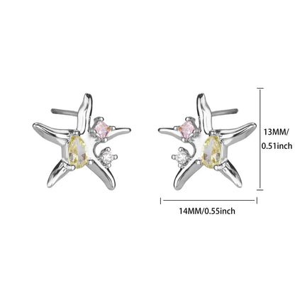 Vintage Summer Starfish Stainless Steel Stud Earrings for Women Simple Star Shell Earrings Stud Ocean Party Jewelry Gift 2025