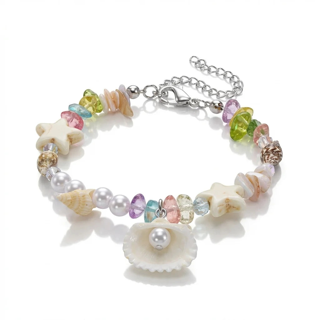 Simple Handmade Braided Shell Bracelets for Women Bohemian Starfish Turtle Adjustable Bracelets Friendship Beach Holiday Jewelry
