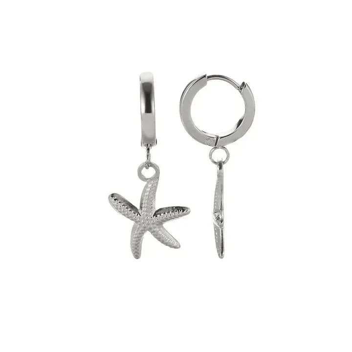 Vintage Summer Starfish Stainless Steel Stud Earrings for Women Simple Star Shell Earrings Stud Ocean Party Jewelry Gift 2025