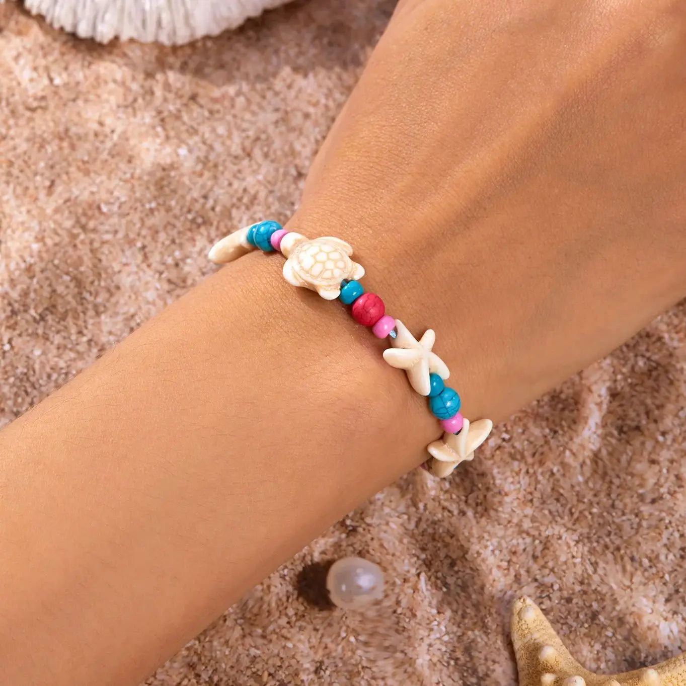 Simple Handmade Braided Shell Bracelets for Women Bohemian Starfish Turtle Adjustable Bracelets Friendship Beach Holiday Jewelry