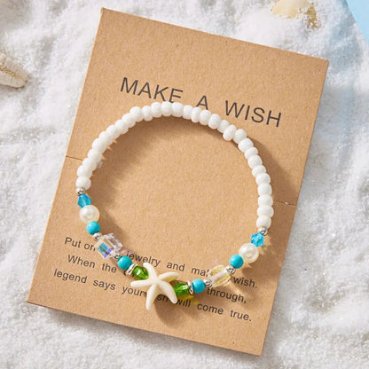 Simple Handmade Braided Shell Bracelets for Women Bohemian Starfish Turtle Adjustable Bracelets Friendship Beach Holiday Jewelry