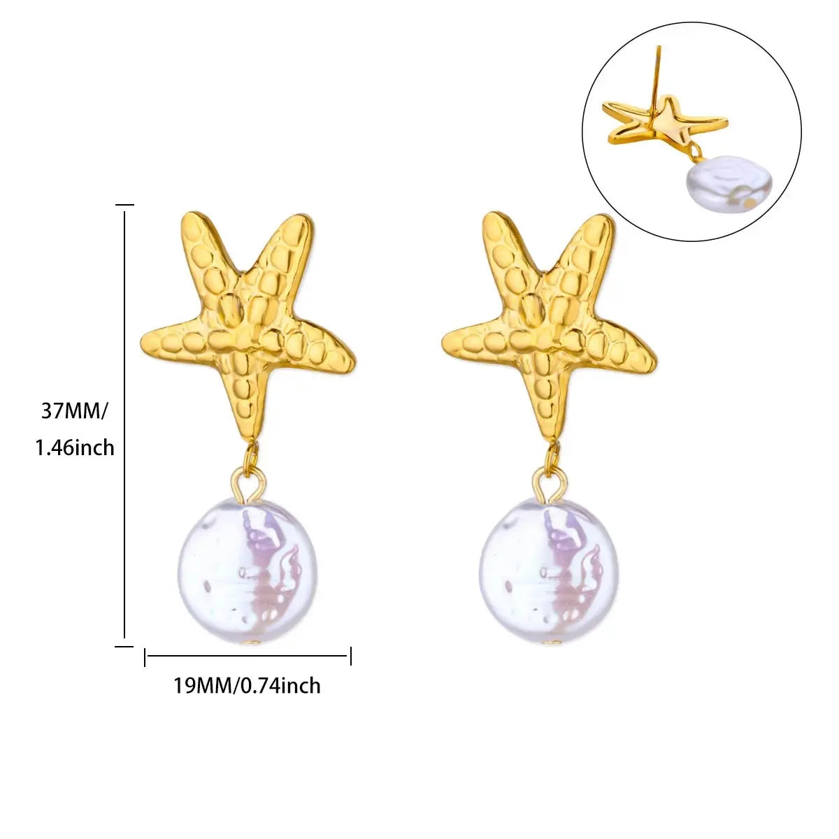 Vintage Summer Starfish Stainless Steel Stud Earrings for Women Simple Star Shell Earrings Stud Ocean Party Jewelry Gift 2025